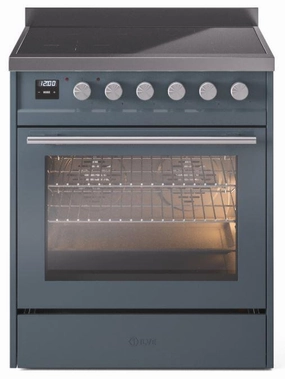 Ilve UPI304WMPBG Professional Plus Ii 30 Inch Electric Freestanding Range In Blue Grey With Trim Freestanding Ranges freestanding dual fuel range 30 inch