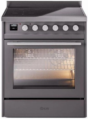Ilve UPI304WMPMG Professional Plus Ii 30 Inch Electric Freestanding Range In Matte Graphite With Trim Freestanding Ranges freestanding dual fuel range 30 inch