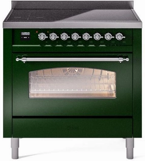 Ilve UPI366NMPEGC Nostalgie Ii 36 Inch Electric Freestanding Range In Emerald Green With Chrome Trim Freestanding Ranges freestanding dual fuel range 30 inch