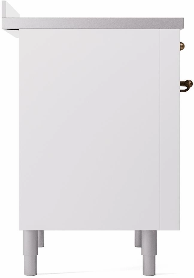 Ilve UPI366NMPWHB Nostalgie Ii 36 Inch Electric Freestanding Range In White With Bronze Trim