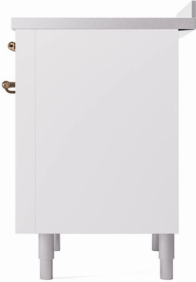 Ilve UPI366NMPWHB Nostalgie Ii 36 Inch Electric Freestanding Range In White With Bronze Trim
