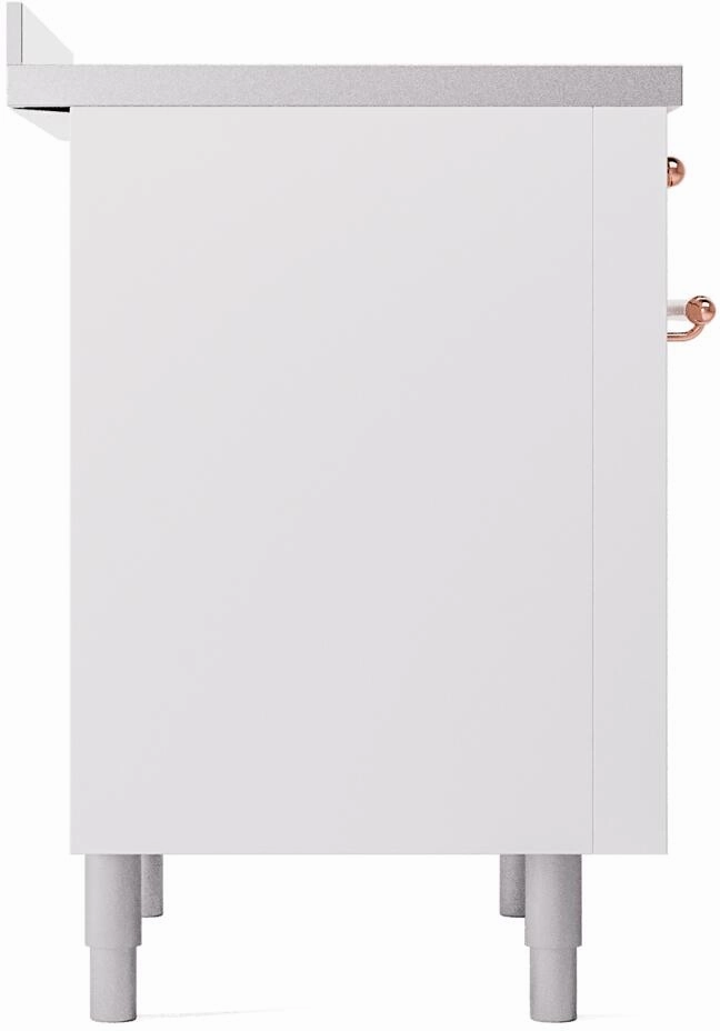 Ilve UPI366NMPWHP Nostalgie Ii 36 Inch Electric Freestanding Range In White With Copper Trim