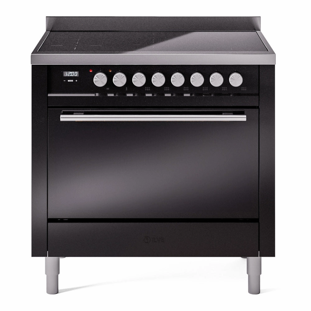 Ilve UPI366QMPBK Professional Plus Ii 36 Inch Electric Freestanding Range In Black With Trim Freestanding Ranges freestanding dual fuel range 30 inch
