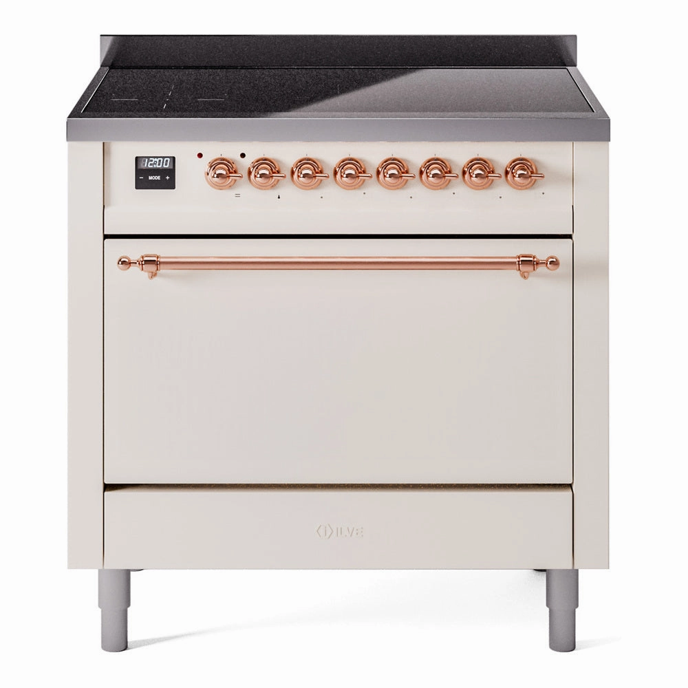 Ilve UPI366QNMPAWP Nostalgie Ii 36 Inch Electric Freestanding Range In Antique White With Copper Trim Freestanding Ranges freestanding dual fuel range 30 inch