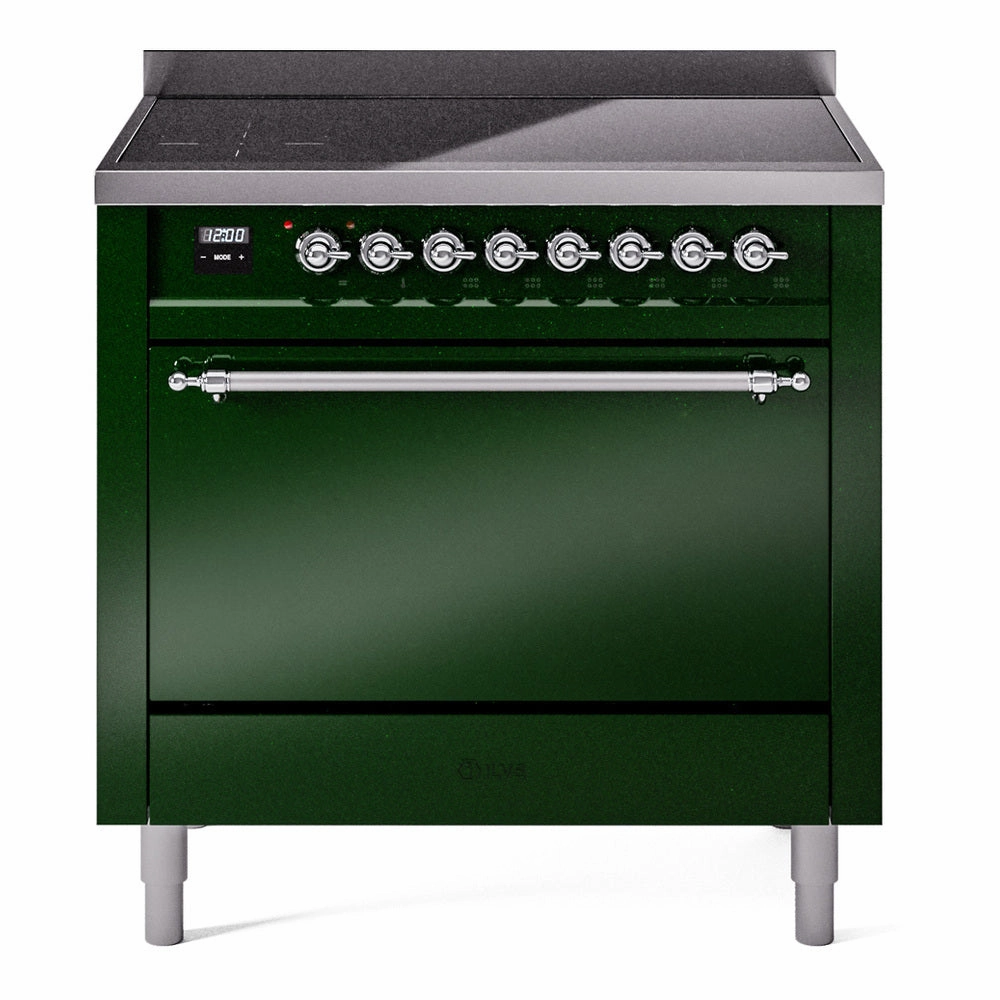 Ilve UPI366QNMPEGC Nostalgie Ii 36 Inch Electric Freestanding Range In Emerald Green With Chrome Trim Freestanding Ranges freestanding dual fuel range 30 inch