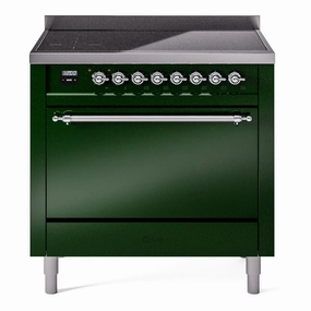 Ilve UPI366QNMPEGC Nostalgie Ii 36 Inch Electric Freestanding Range In Emerald Green With Chrome Trim Freestanding Ranges freestanding dual fuel range 30 inch