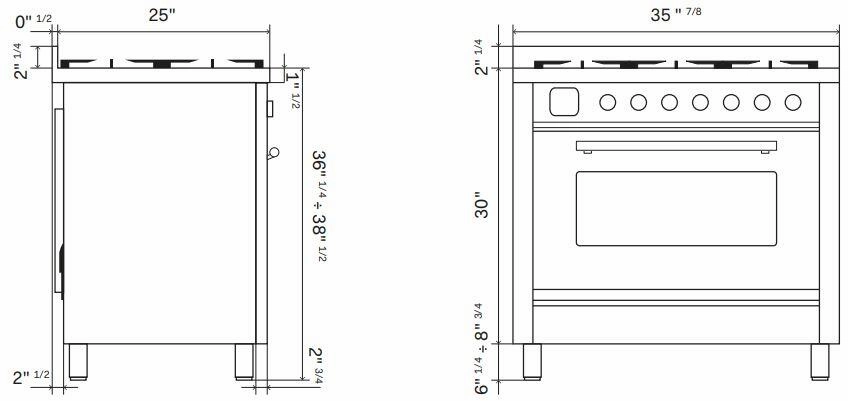 Ilve UPI366WMPWH Professional Plus Ii 36 Inch Electric Freestanding Range In White With Trim