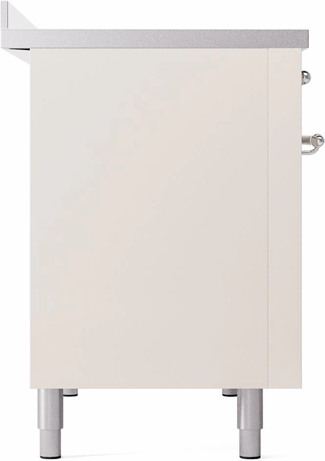 Ilve UPI486NMPAWC Nostalgie Ii 48 Inch Electric Freestanding Range In Antique White With Chrome Trim