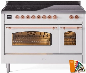 Ilve UPI486NMPRAP Nostalgie Ii 48 Inch Electric Freestanding Range In Ral Custom Color With Copper Trim Freestanding Ranges freestanding dual fuel range 30 inch