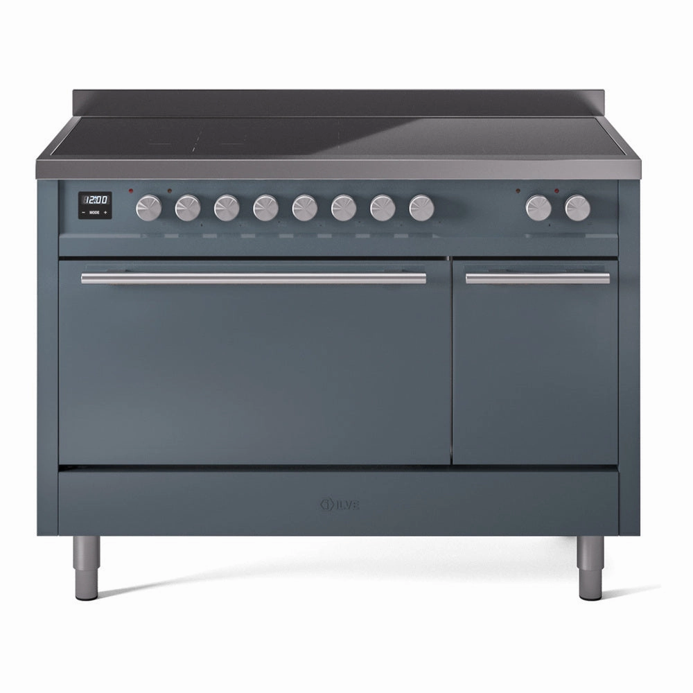 Ilve UPI486QMPBG Professional Plus Ii 48 Inch Electric Freestanding Range In Blue Grey With Trim Freestanding Ranges freestanding dual fuel range 30 inch