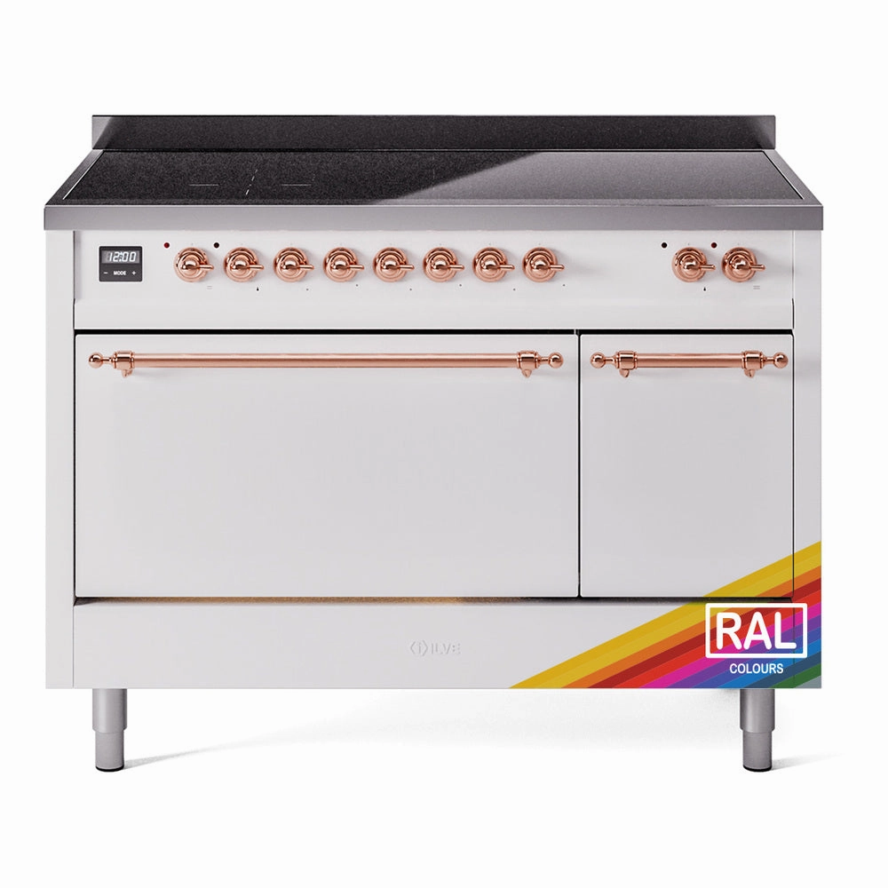 Ilve UPI486QNMPRAP Nostalgie Ii 48 Inch Electric Freestanding Range In Ral Custom Color With Copper Trim Freestanding Ranges freestanding dual fuel range 30 inch