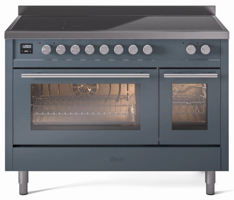 Ilve UPI486WMPBG Professional Plus Ii 48 Inch Electric Freestanding Range In Blue Grey With Trim Freestanding Ranges freestanding dual fuel range 30 inch