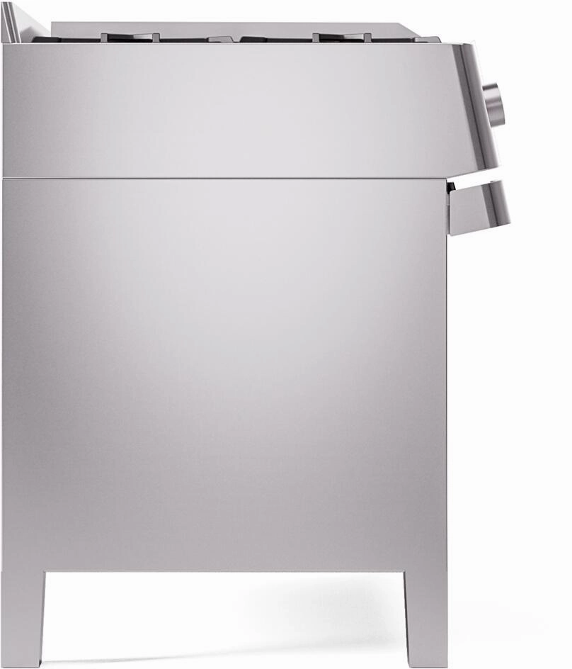 Ilve UPM12FDS3SS Panoramagic 48 Inch Dual Fuel Natural Gas Freestanding Range In Stainless Steel With Trim