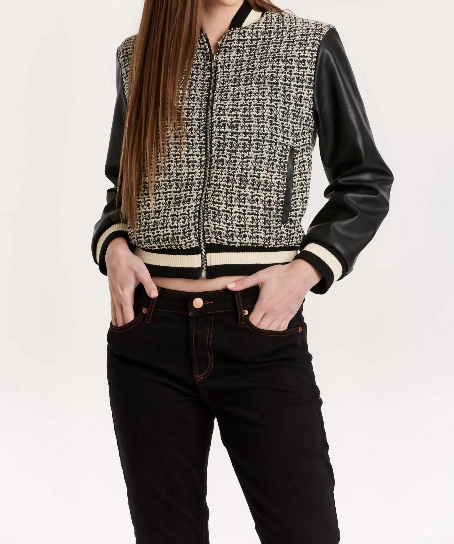 Janel Tweed Mixed Jacket In Multi