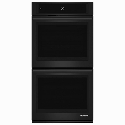 Jennair JJW2827DB Black Floating Glass 27" Double Wall Oven With Multimode Convection System Wall Ovens convection wall oven with steam assist