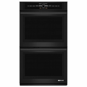 Jennair JJW3830DB Black Floating Glass 30" Double Wall Oven With V2 Vertical Dual-Fan Convection System Wall Ovens convection wall oven with steam assist