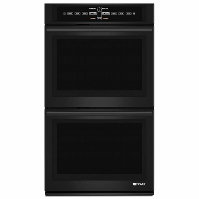 Jennair JJW3830DB Black Floating Glass 30" Double Wall Oven With V2 Vertical Dual-Fan Convection System Wall Ovens convection wall oven with steam assist