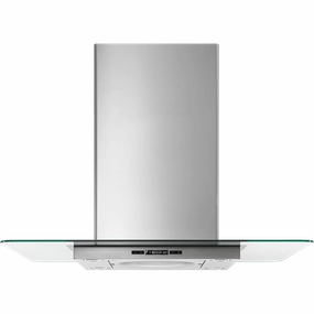 Jennair JXI5036WS Glass Collection Island-Mount Canopy Hood, 36" Ventilation Range Hoods high suction kitchen exhaust hood