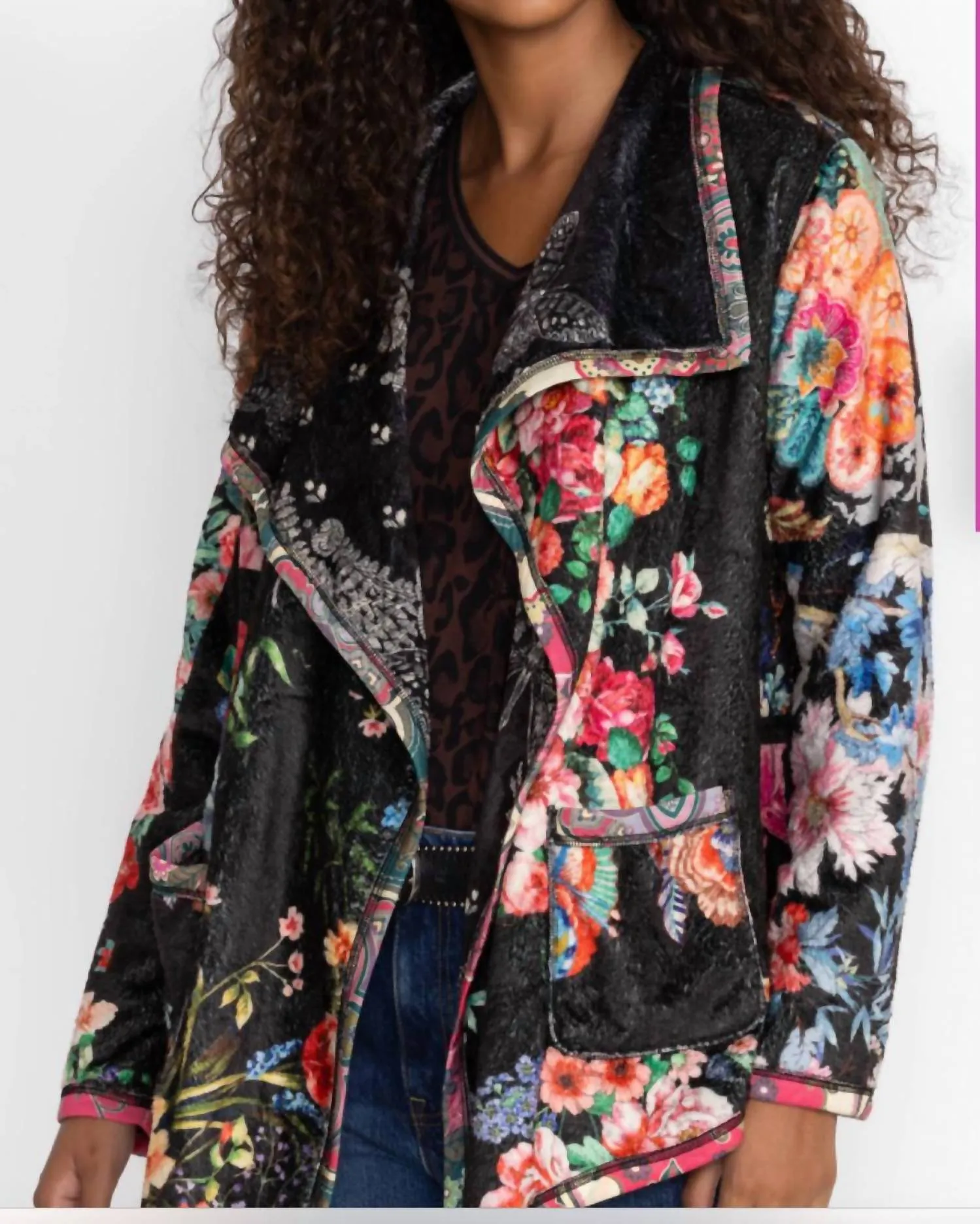 Joan Wrap Sherpa Jacket In Grey
