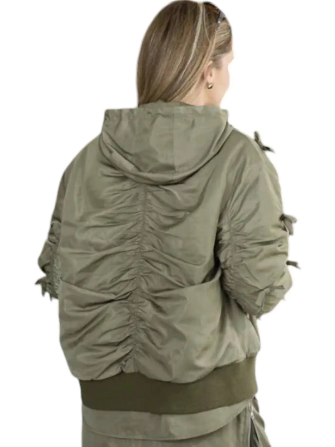 Judith Bomber Jacket In Olive Green