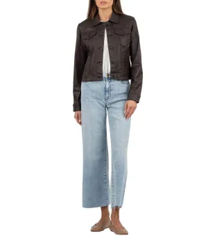Julia Crop Jacket In Chocolate