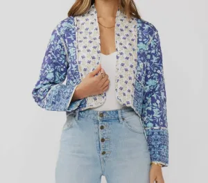 Julianna Reversible Light Weight Jacket In Blue Multi