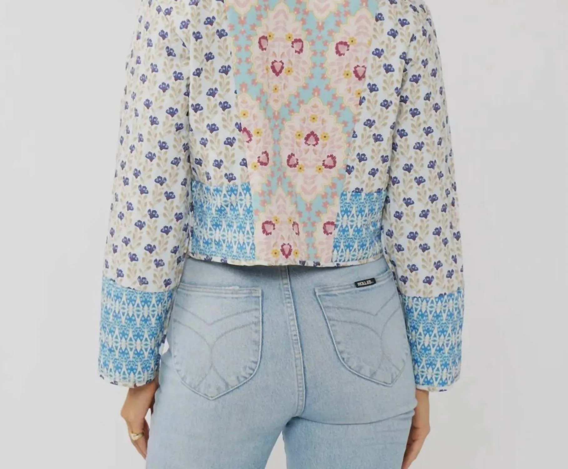Julianna Reversible Light Weight Jacket In Blue Multi