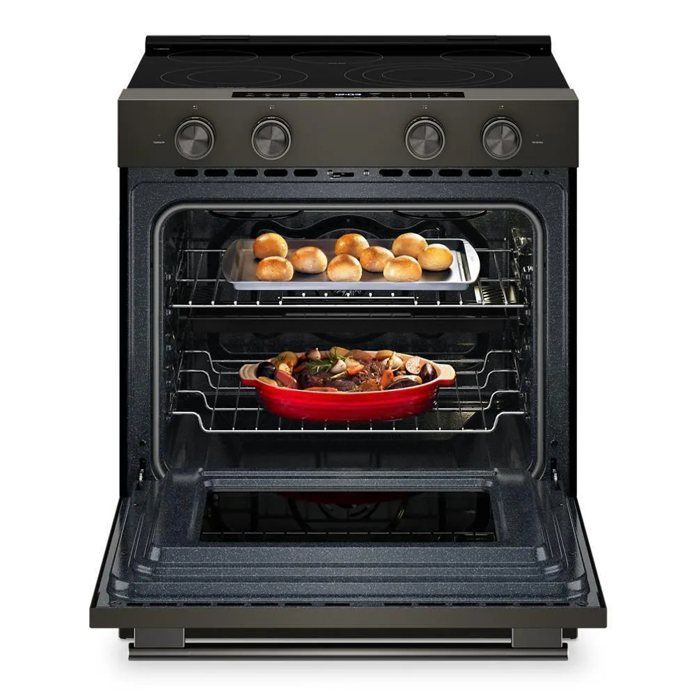 Kitchenaid KSES530SBE 5.3 Cu. Ft. Smart Slide-In Electric Range With Two Even-Heat&#8482; Hyper Elements And Convection Cooking Modes