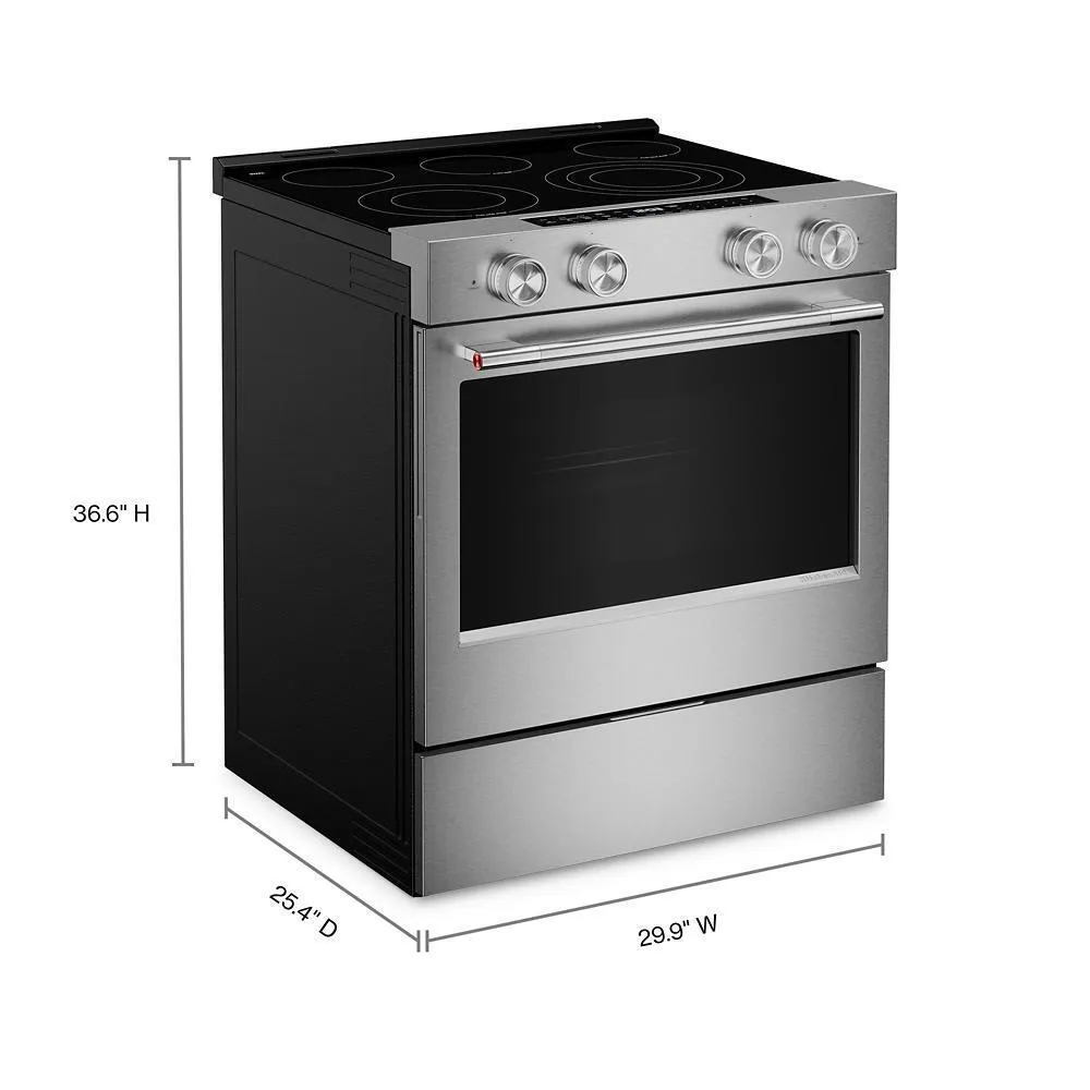 Kitchenaid KSES530SPS 5.3 Cu. Ft. Smart Slide-In Electric Range With Two Even-Heat&#8482; Hyper Elements And Convection Cooking Modes