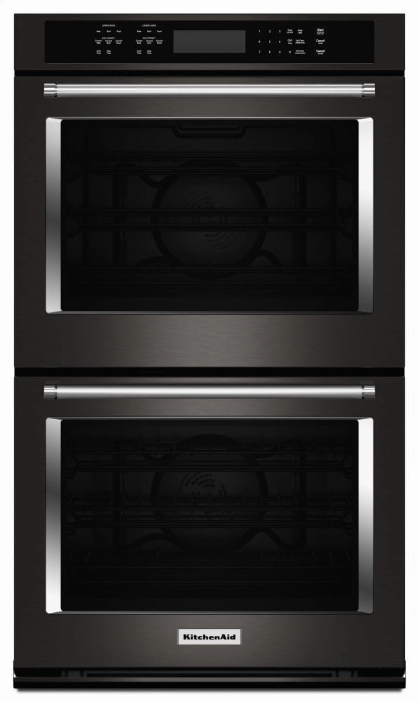 Kitchenaid KODE500EBS 30" Double Wall Oven With Even-Heat&#8482; True Convection - Black Stainless Steel With Printshield&#8482; Finish Wall Ovens 27 inch wall oven built-in