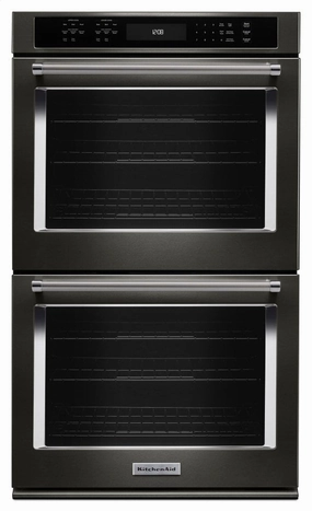 Kitchenaid KODE507EBS 27" Double Wall Oven With Even-Heat&#8482; True Convection - Black Stainless Steel With Printshield&#8482; Finish Wall Ovens 27 inch wall oven built-in
