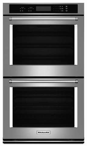 Kitchenaid KODT107ESS 27" Double Wall Oven With Even-Heat&#8482; Thermal Bake/Broil - Stainless Steel Wall Ovens 27 inch wall oven built-in