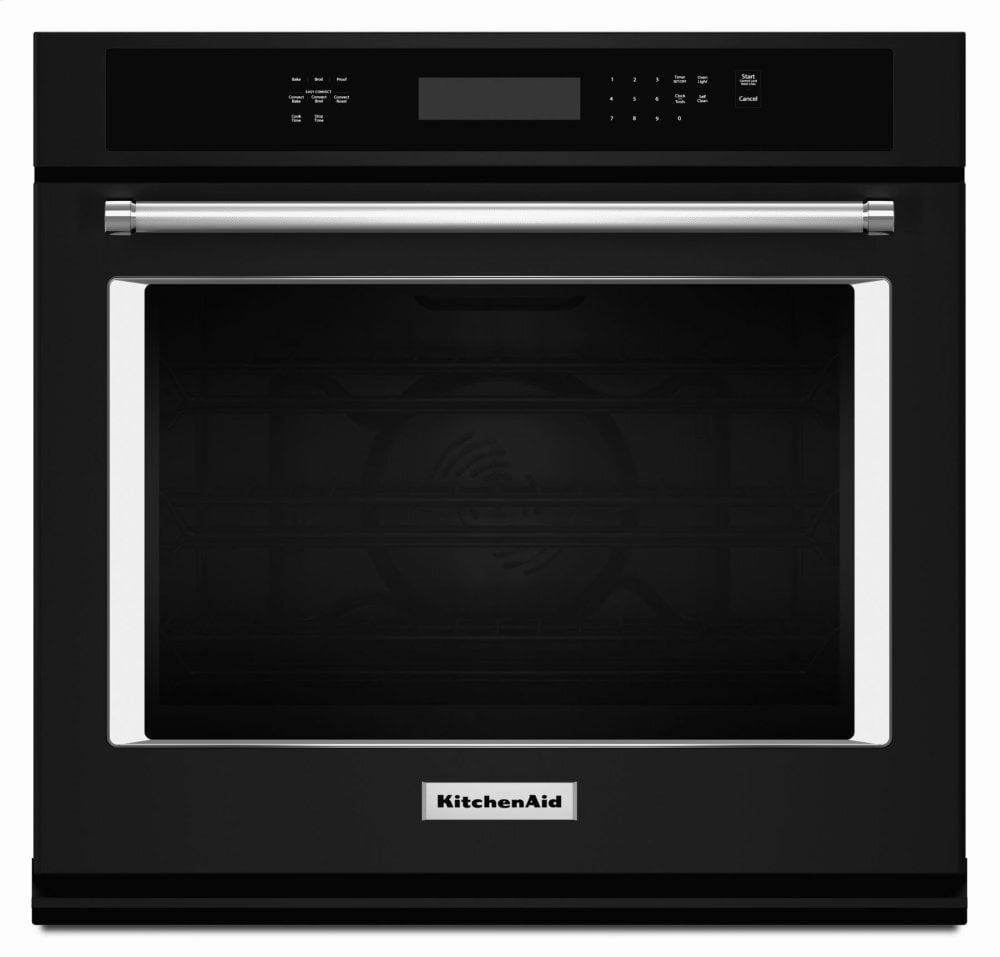 Kitchenaid KOSE507EBL 27" Single Wall Oven With Even-Heat&#8482; True Convection - Black Wall Ovens 27 inch wall oven built-in