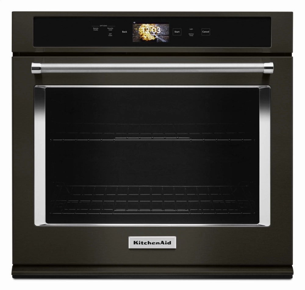 Kitchenaid KOSE900HBS Smart Oven  30" Single Oven With Powered Attachments And Printshield&#8482; Finish - Black Stainless Steel With Printshield&#8482; Finish Wall Ovens 27 inch wall oven built-in