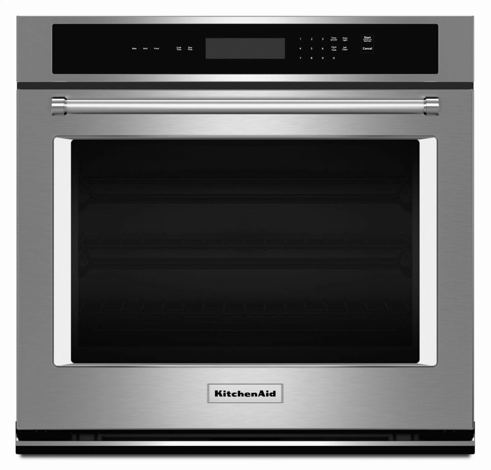 Kitchenaid KOST107ESS 27" Single Wall Oven With Even-Heat&#8482; Thermal Bake/Broil - Stainless Steel Wall Ovens 27 inch wall oven built-in