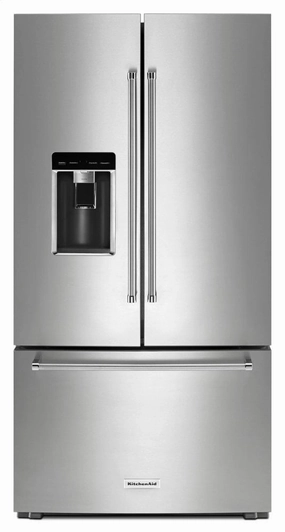 Kitchenaid KRFC704FPS 23.8 Cu. Ft. 36" Counter-Depth French Door Platinum Interior Refrigerator With Printshield&#8482; Finish - Stainless Steel With Printshield&#8482; Finish Freestanding Refrigerators freestanding fridge freezer combo