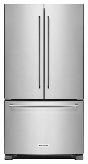 Kitchenaid KRFF305ESS 25 Cu. Ft. 36-Width Standard Depth French Door Refrigerator With Interior Dispense - Stainless Steel Freestanding Refrigerators freestanding fridge freezer combo