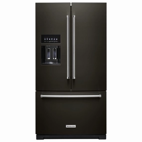 Kitchenaid KRFF577KBS 26.8 Cu. Ft. Standard-Depth French Door Refrigerator With Exterior Ice And Water Dispenser Freestanding Refrigerators freestanding fridge freezer combo