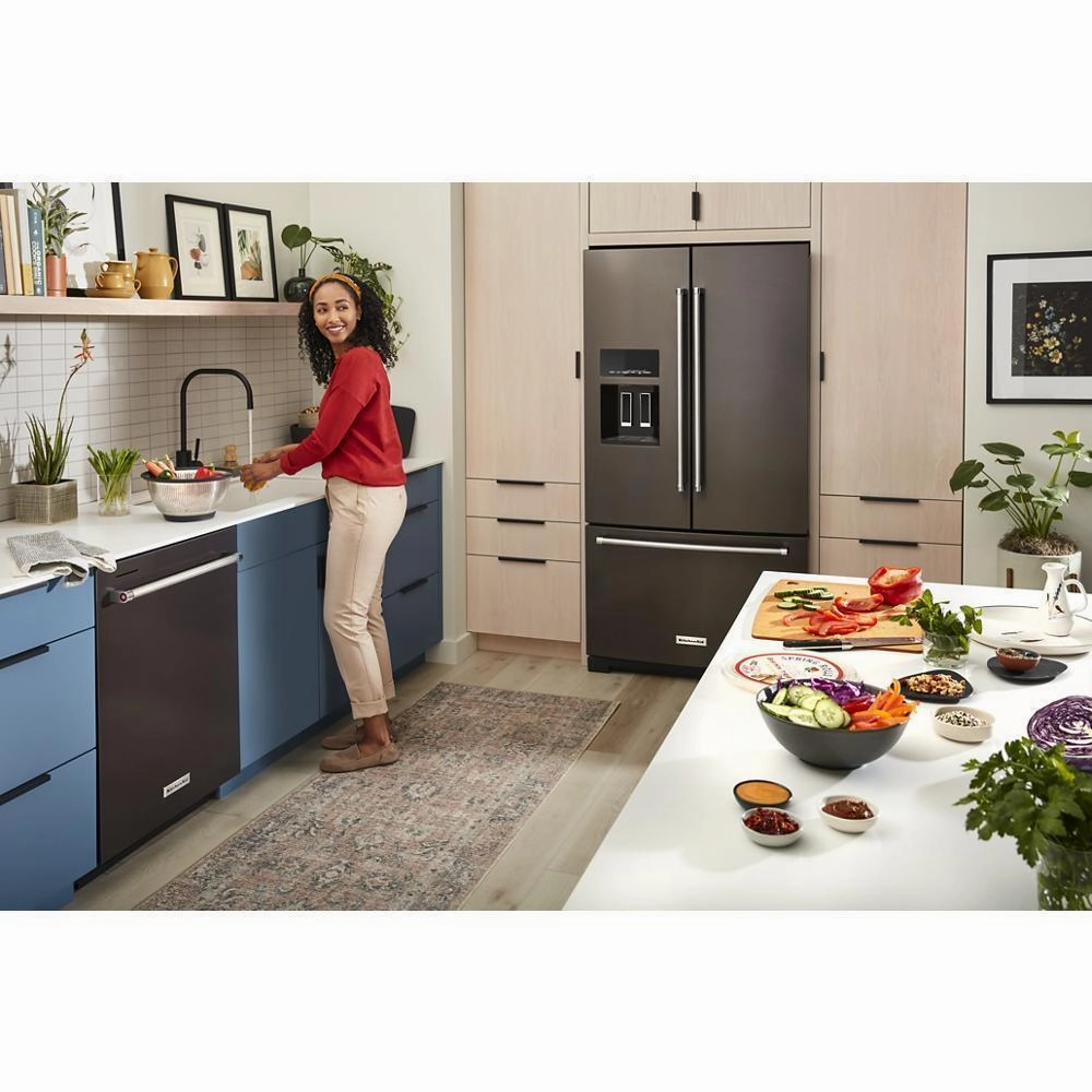 Kitchenaid KRFF577KBS 26.8 Cu. Ft. Standard-Depth French Door Refrigerator With Exterior Ice And Water Dispenser