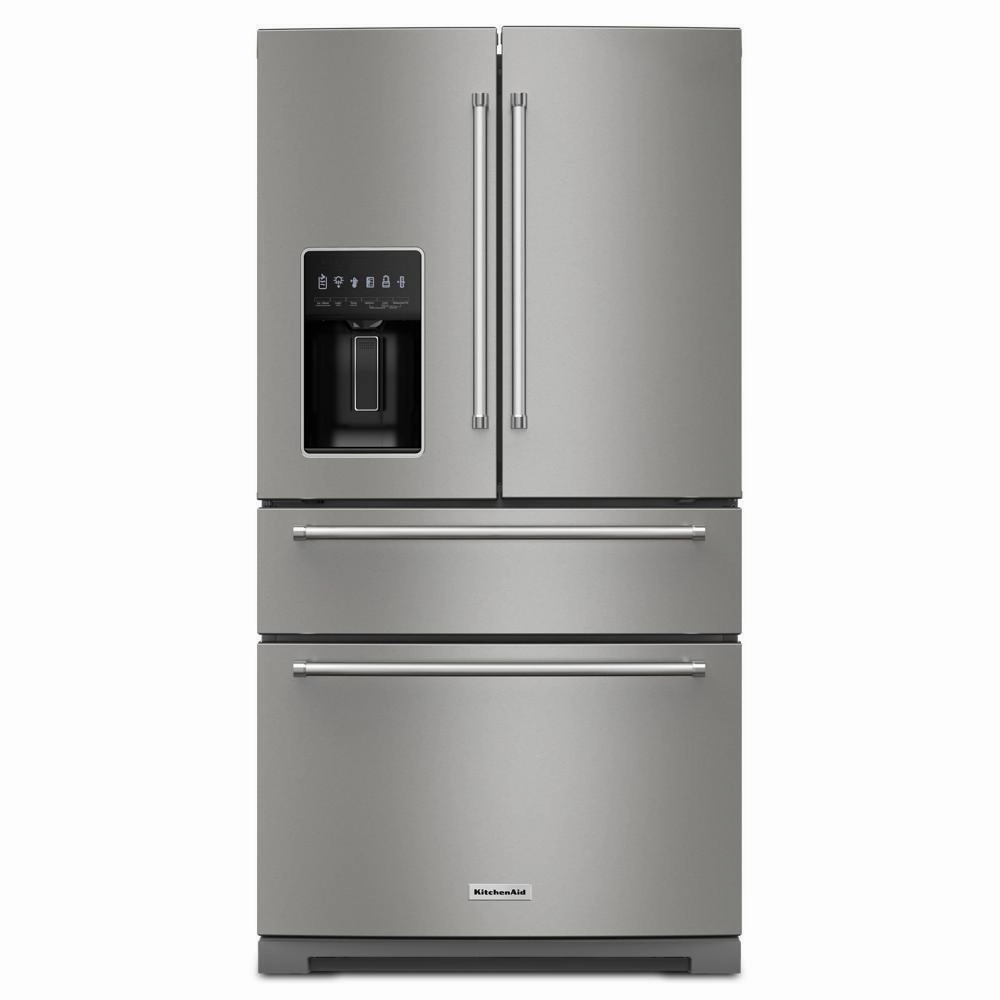 Kitchenaid KRMF536RPS 26.2 Cu. Ft. Multi-Door French Door Refrigerator With Platinum Interior Freestanding Refrigerators freestanding fridge freezer combo