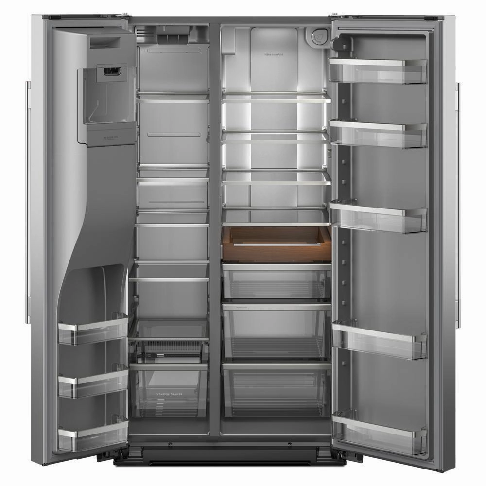 Kitchenaid KRSC536RPS 20.8 Cu. Ft. Counter-Depth Side-By-Side Refrigerator With Exterior Ice And Water Dispenser In Printshield&#8482; Finish