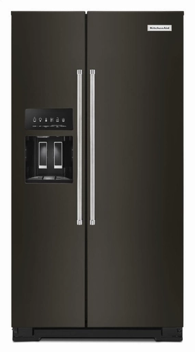 Kitchenaid KRSC700HBS 19.9 Cu Ft. Counter-Depth Side-By-Side Refrigerator With Exterior Ice And Water And Printshield&#8482; Finish - Black Stainless Steel With Printshield&#8482; Finish Freestanding Refrigerators freestanding fridge freezer combo