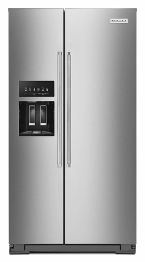 Kitchenaid KRSC700HPS 19.9 Cu Ft. Counter-Depth Side-By-Side Refrigerator With Exterior Ice And Water And Printshield&#8482; Finish - Stainless Steel With Printshield&#8482; Finish Freestanding Refrigerators freestanding fridge freezer combo