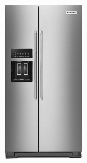 Kitchenaid KRSC703HPS 22.6 Cu Ft. Counter-Depth Side-By-Side Refrigerator With Exterior Ice And Water And Printshield&#8482; Finish - Stainless Steel With Printshield&#8482; Finish Freestanding Refrigerators freestanding fridge freezer combo