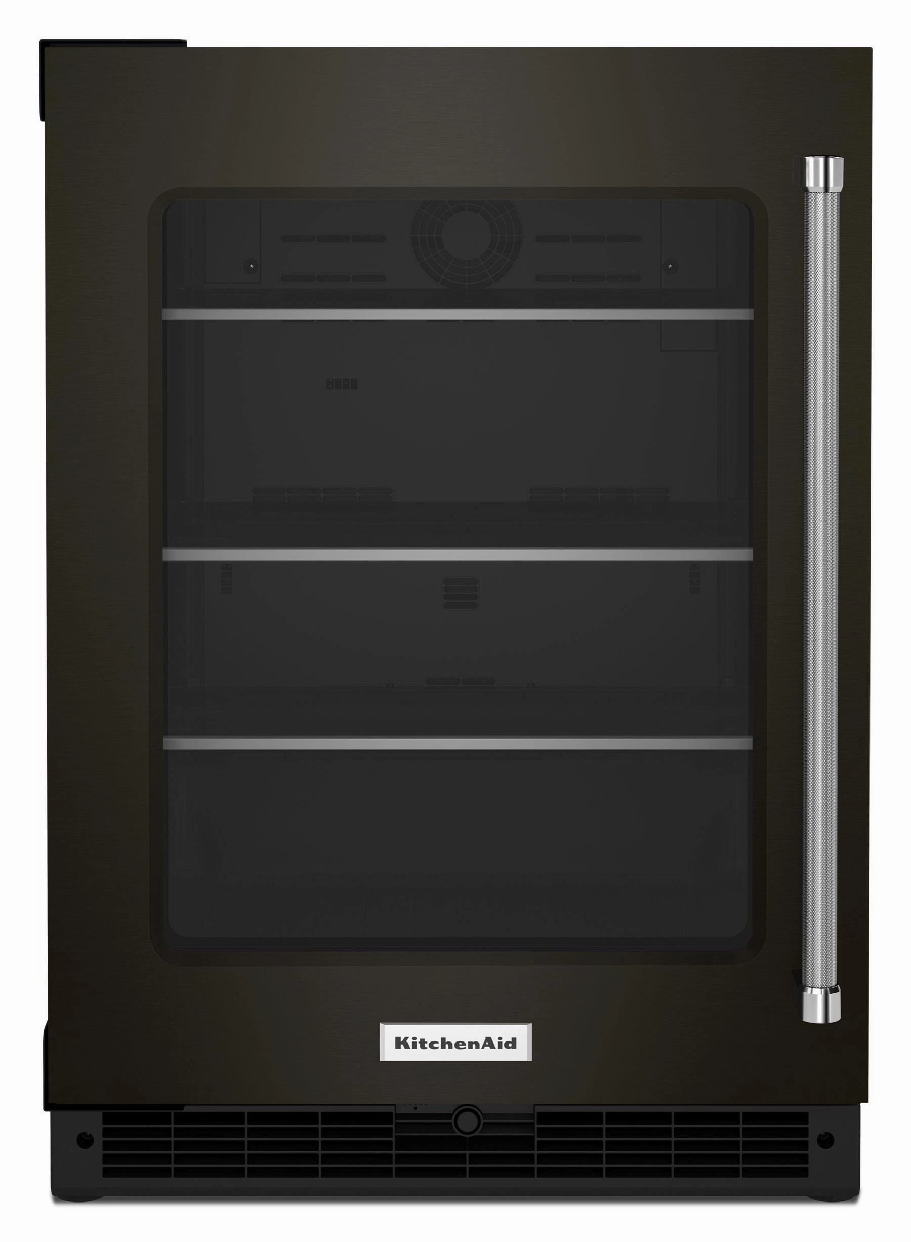 Kitchenaid KURL314KBS 24" Undercounter Refrigerator With Glass Door And Shelves With Metallic Accents - Black Stainless Steel With Printshield&#8482; Finish Undercounter Refrigerators 24 inch undercounter fridge for kitchen