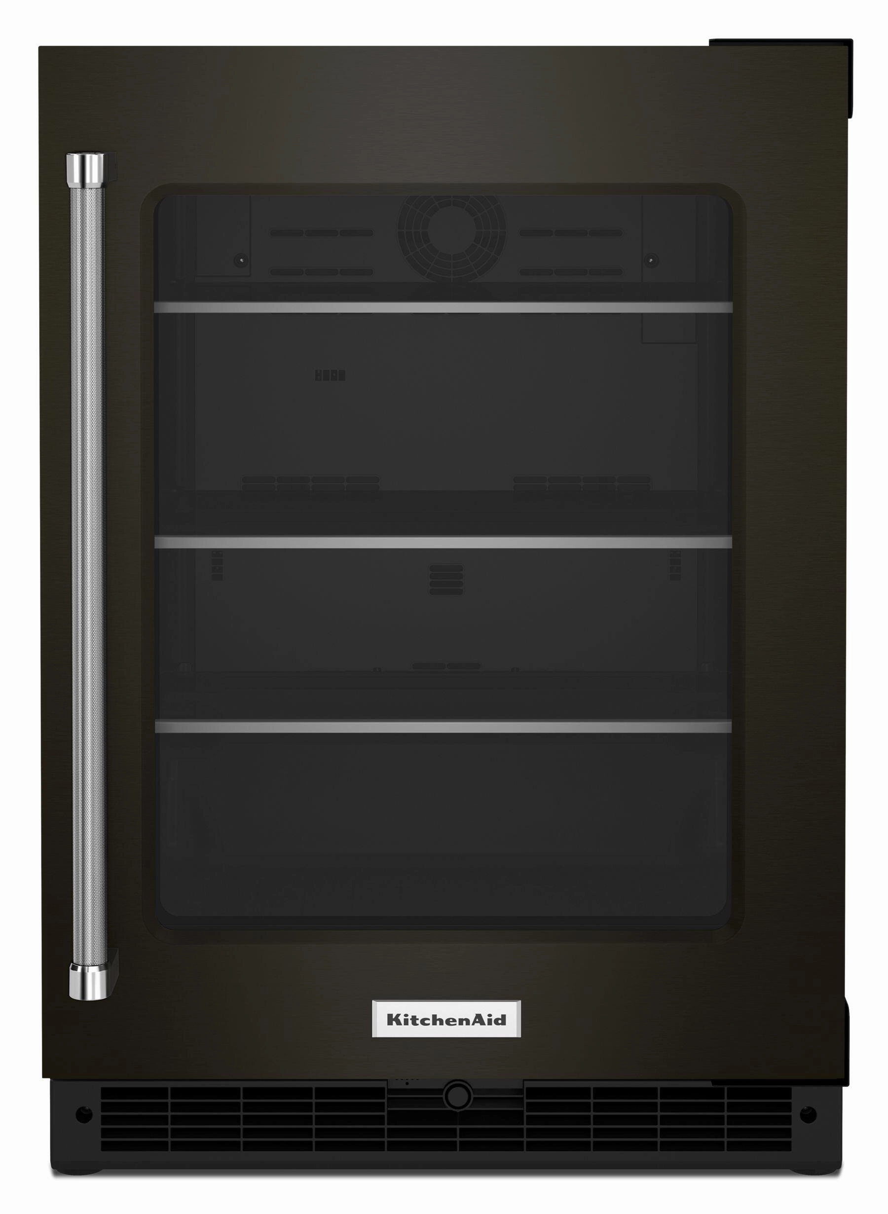 Kitchenaid KURR314KBS 24" Undercounter Refrigerator With Glass Door And Shelves With Metallic Accents - Black Stainless Steel With Printshield&#8482; Finish Undercounter Refrigerators 24 inch undercounter fridge for kitchen