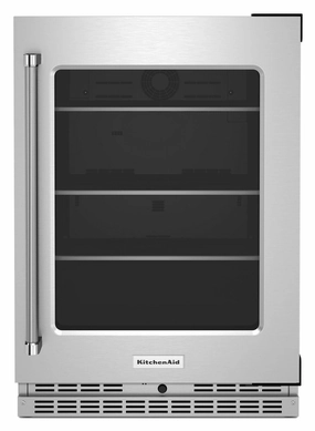 Kitchenaid KURR314KSS 24" Undercounter Refrigerator With Glass Door And Shelves With Metallic Accents Stainless Steel Undercounter Refrigerators 24 inch undercounter fridge for kitchen