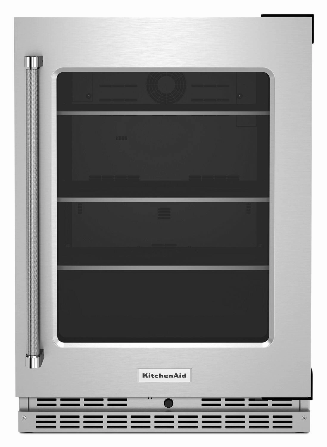 Kitchenaid KURR314KSS 24" Undercounter Refrigerator With Glass Door And Shelves With Metallic Accents Stainless Steel Undercounter Refrigerators 24 inch undercounter fridge for kitchen