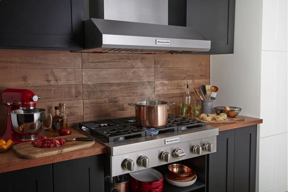 Kitchenaid KVWC956JSS 36" 585-1170 Cfm Motor Class Commercial-Style Wall-Mount Canopy Range Hood - Stainless Steel