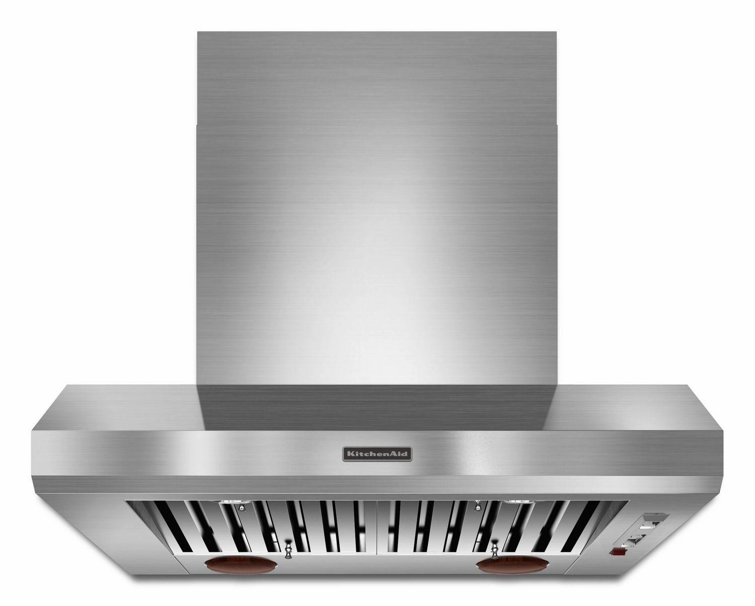 Kitchenaid KXW9736YSS 36'' Wall-Mount 600-1200 Cfm Canopy Hood, Commercial-Style Stainless Steel Ventilation Range Hoods high suction kitchen exhaust hood